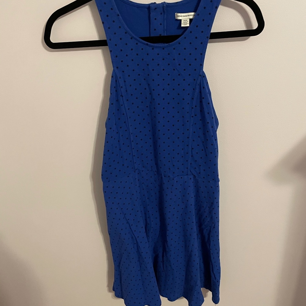 Blue American Eagle Polka Dot Dress